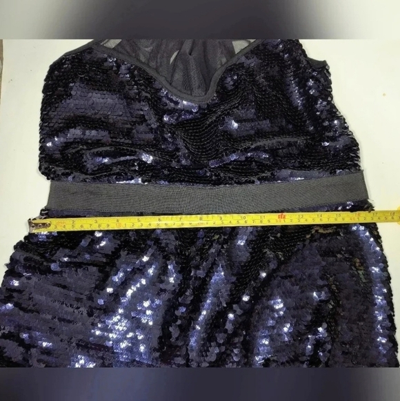 Asos Women's Blue Dressy Sequin Pull On Sleeveless Short Romper, 12 - Picture 9 of 10